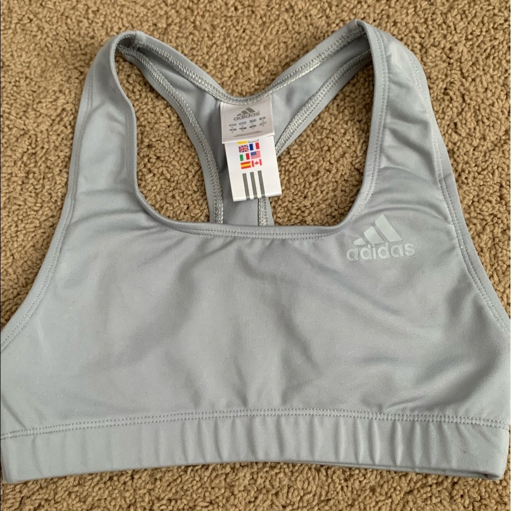 Grey adidas sports bra